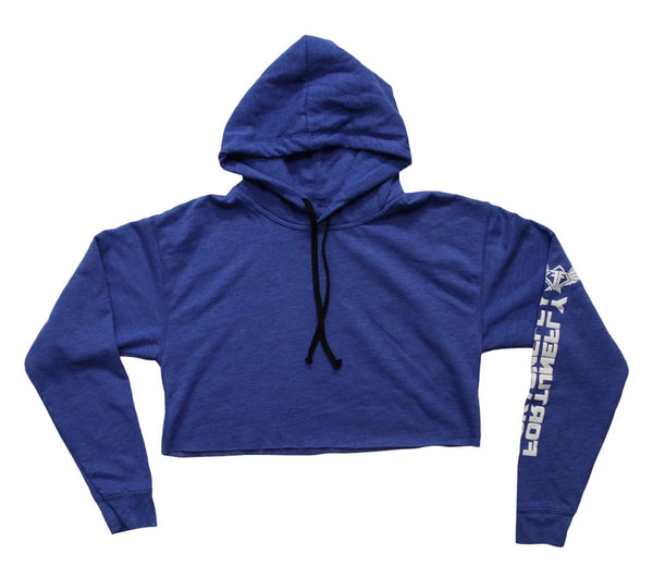 Blue crop top online hoodie